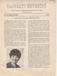 Tagozati Értesítő 1985/4. szám