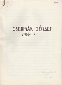 Csermák József /1932- / című esszé