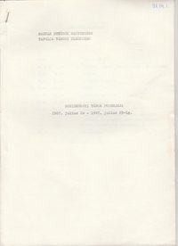 A tapolcai honismereti tábor programterve 1987