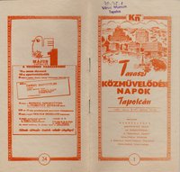 Tapolcai kulturális műsorfüzet 1989